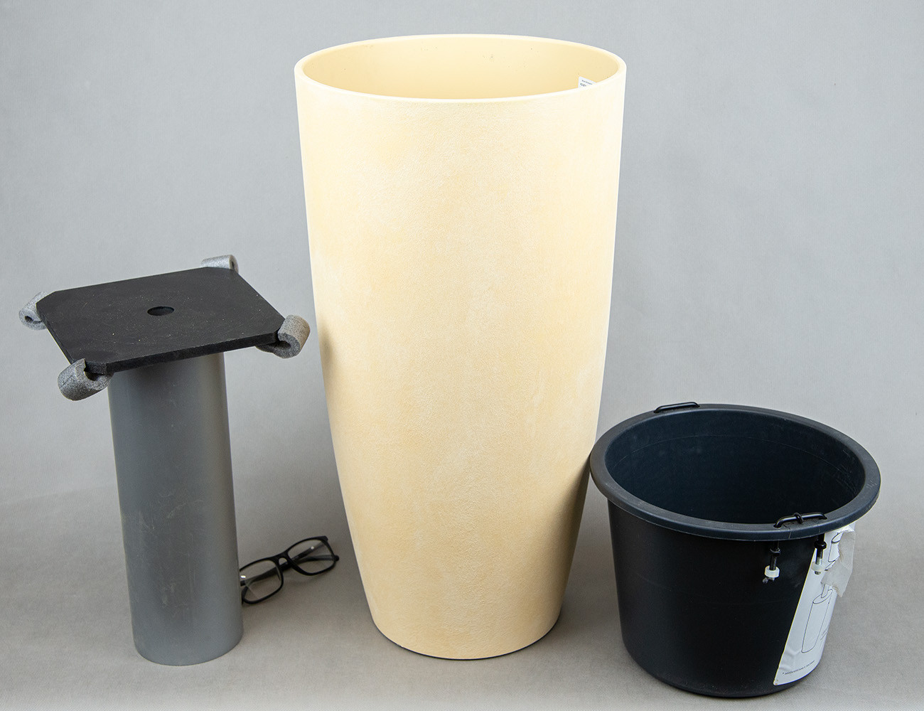 Кашпо Замша Ø30 бетон охра